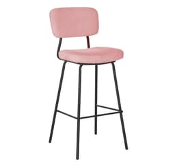Baarituoli KEIU 46x49xH107cm, vintage pinkki vakosametti