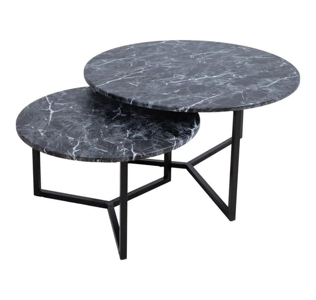 Soffbord AKIRA 2st set D80xH45cm, D60xH37cm, mörkgrå