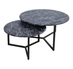 Sohvapöytä AKIRA 2kpl setti D80xK45cm, D60xK37cm, tummanharmaa