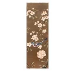 Oljemaleri 30x90cm, blomster på gull B
