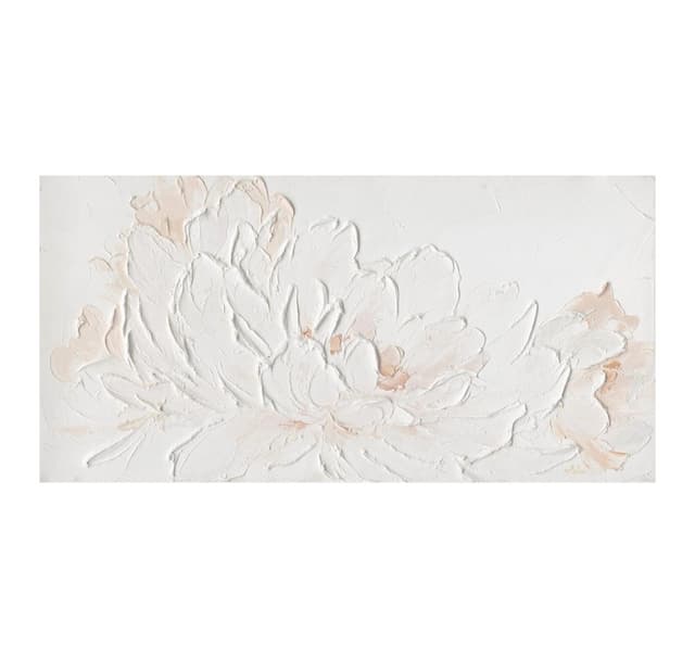 Oljemaleri 60x120cm, hvite kronblad