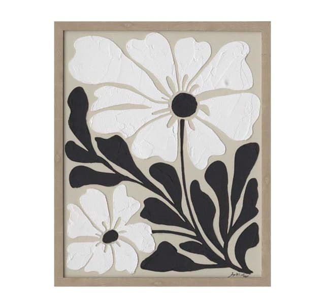 Maleri med ramme 40x50cm, blomster 1