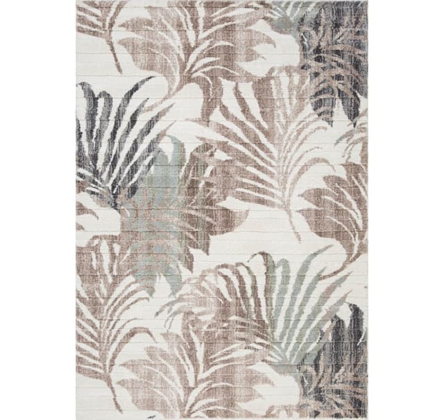 Teppe KIGALI-1, 133x190cm, beige/brunt blad