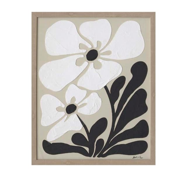 Målning med ram 40x50cm, blommor 2