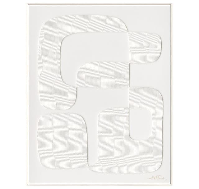 Målning med ram 80x100cm, vit form