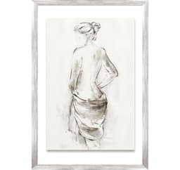 Målning med ram 50x70cm, kvinna med halsduk 2