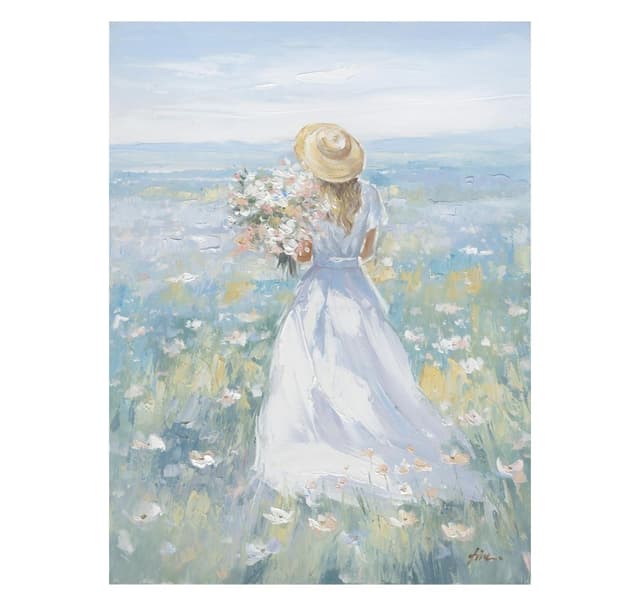 Oljemålning 90x120cm, kvinna gående