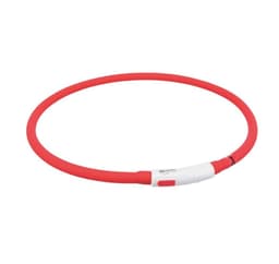 Sikkerhetskrage blits lysring USB XS-XL 70cm/10mm rød