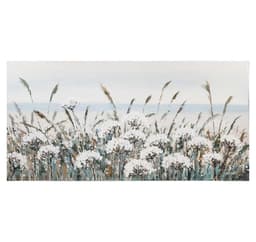 Oljemålning 70x140cm, vita blommor
