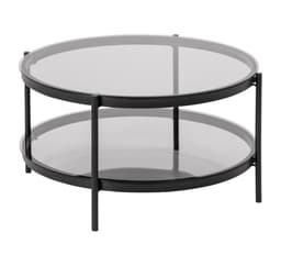 Soffbord BAYONNE, D79xH42cm, rökglas