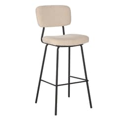 Barstol KEIU 46x49xH107cm, lys beige kordfløyel