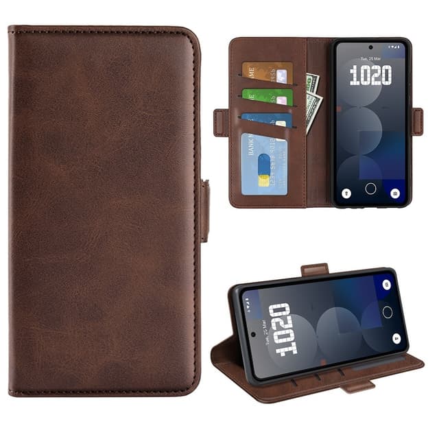 SKALO Nothing Phone (3a) Pro 5G Premium ID Flip Cover - Brun