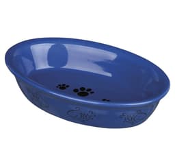 Katteskål, oval, keramik, 0,2 l/15 × 10 cm