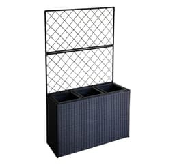 Blomlåda WICKER taimetoega 83x29xH146cm, svart