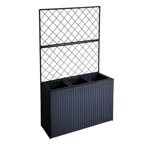 Blomlåda WICKER taimetoega 83x29xH146cm, svart