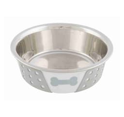 Skål i rustfritt stål med silikon, 0,4 l/ø 14 cm, hvit/grå