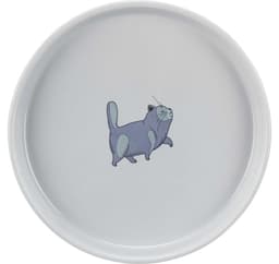 Keramisk skål til katte, flad og bred, 0,6 l / ø 23 cm, grå, Trixie
