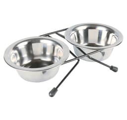 Sett med stålskåler med forhøyet bunn, 2 × 0,2 l/ø 10 cm