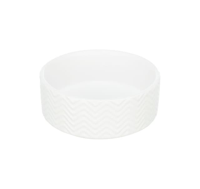 Skål, keramik, 0,4 l/ø 13 cm, vit, Trixie