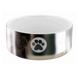 Keramikkskål med motiv, 0,3 l/ø 12 cm, sølv/hvit