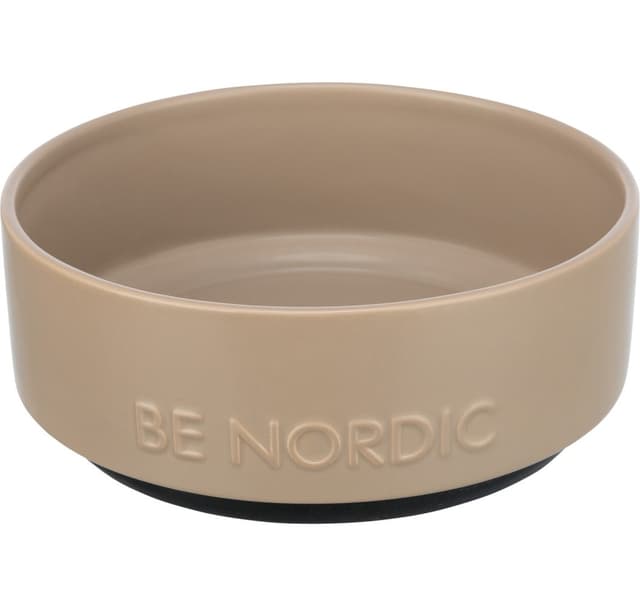 Skål, keramik/gummi, 1,2 l/ø 18 cm, taupe