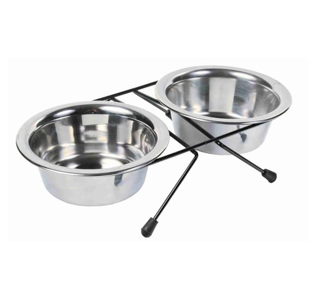 Sæt af stålskåle med hævet bund Eat on Feet, 2 × 0,45 l/ø 12 cm
