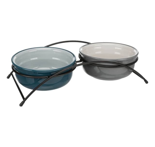 Eat on Feet skålset, 2 × 0,6 l/ø 15 cm, bensin/ljusbensin/grå/ljusgrå