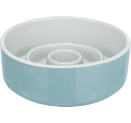 Slow Feeding skål, keramik, 0,45 l/ø 14 cm, grå/blå