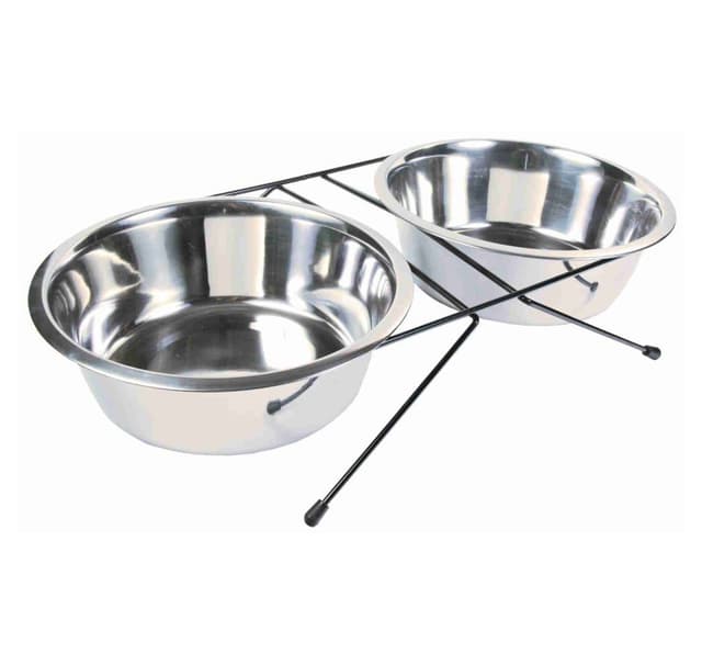 Set av stålskålar med upphöjd botten Eat on Feet, 2 × 2,8 l/ø 24 cm
