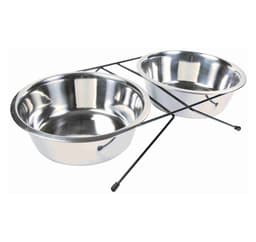 Sett med stålskåler med hevet bunn Eat on Feet, 2 × 2,8 l/ø 24 cm