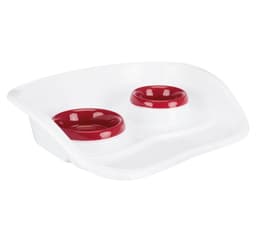 Skålsats, plast, 0,25 l/ø 9 cm & 0,3 l/ø 11 cm/46 × 11 × 30 cm, vit/skålar: diverse