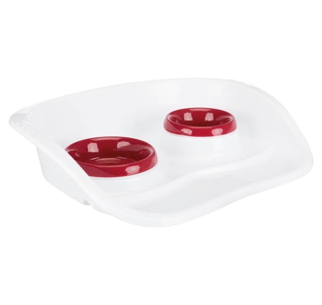 Skålsats, plast, 0,25 l/ø 9 cm & 0,3 l/ø 11 cm/46 × 11 × 30 cm, vit/skålar: diverse