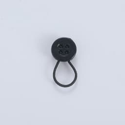 Justerbare midjeforlengere, 10 stk. - 10 mm klare runde knapper Sort