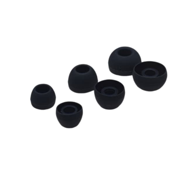 Silikonhodetelefoner for 4,5-6 mm hodetelefoner 3 størrelser 15 par Sort