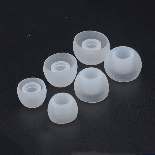 Silikon Hörlurar för 4,5-6 mm Hörlurar 3 Storlekar 15 par Transparent