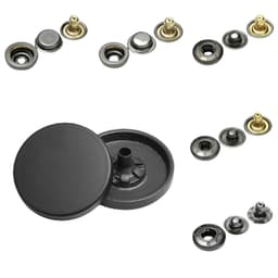 Mustat metalliset ompelunapit, 18 kpl XL