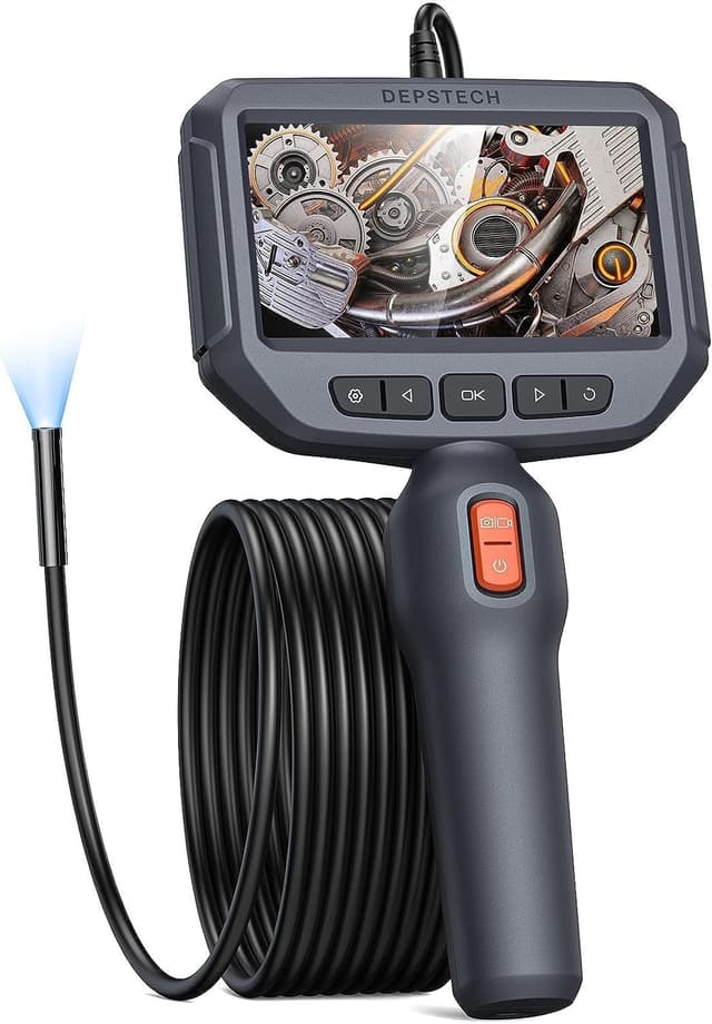 Endo-/Boreskopkamera 1080P Digital Inspektionskamera, 3,5 m kabel 7 mm IP67 4,3'' IPS Skærm, 6x LED