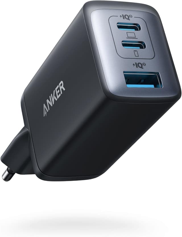 Anker 735 Lader GaNPrime 65W 1x USB-A 2x USB-C strømadapter