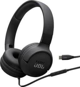 JBL Tune 520 USB-C trådbundna on-ear-hörlurar (svarta)