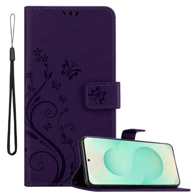 Samsung Galaxy S25 Plus lommebokdeksel Blomster (Lilla)