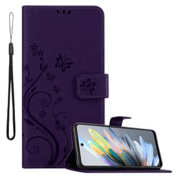 ZTE Blade A75 4G Pungetui Cover Blomster (Lilla)