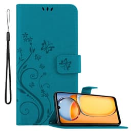 Xiaomi Redmi 13C Plånboksfodral Skal Blommor (Blå)
