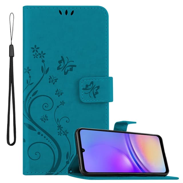 Samsung Galaxy A06 Pungetui Cover Blomster (Blå)
