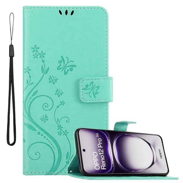 Oppo Reno 12 Pro Suojakuori Lompakkokotelo Kukka