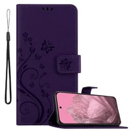 Google Pixel 9 Plånboksfodral Skal Blommor (Violett)