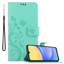 Samsung Galaxy A16 Plånboksfodral Skal Blommor (Turkos)