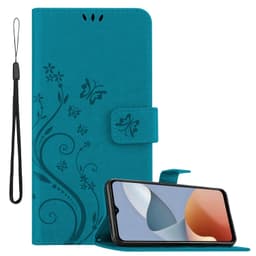 ZTE Blade A54 Pungetui Cover Blomster (Blå)