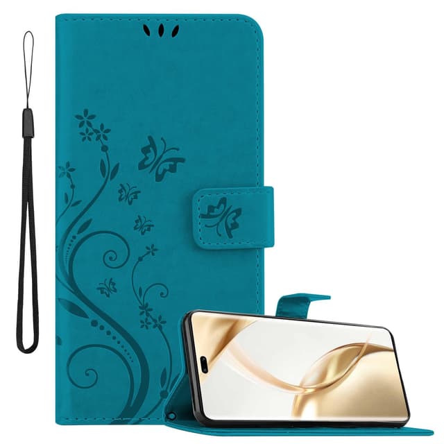 Honor 200 Pro Pungetui Cover Blomster (Blå)