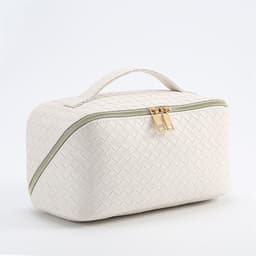 Luksuriøs Beige Sminkeveske - Elegant og Praktisk