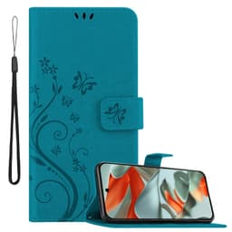 Google Pixel 9 PRO XL lommebokdeksel Blomster (Blå)